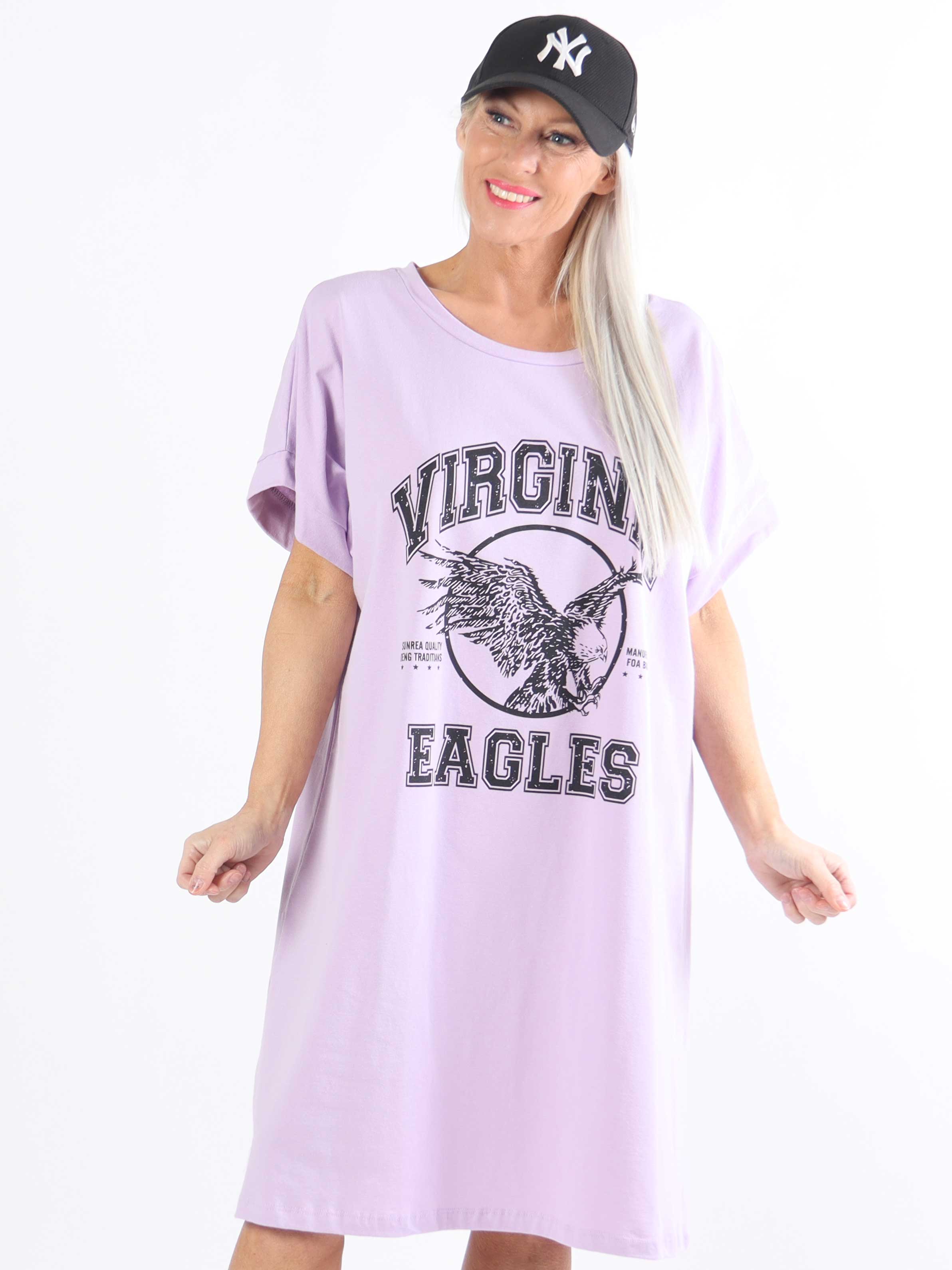 Pernille - Plus size t-shirtklänning i bomull med tryck